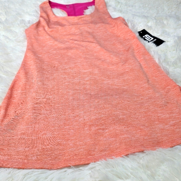 Ideology coral racer back dress with shorts - Picture 3 of 4